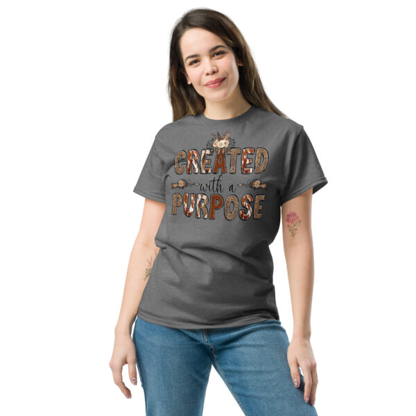 Religious t shirts gift created with a purpose tee Unisex classic tee - Image 7